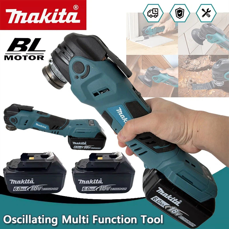 Pole Saw Cordless - Makita Bürstenloser Oszillierender Multifunktionswerkzeug-Elektrosäge mit Trimmer/Schaufel/Schneidwerkzeug