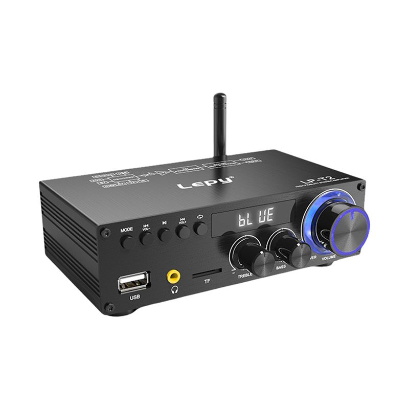 Outdoor Power Plug In - Lepy LP-T2 Hifi-Audioverstärker 2-Kanal-Bluetooth 5.1 Mini-Leistungsverstärker