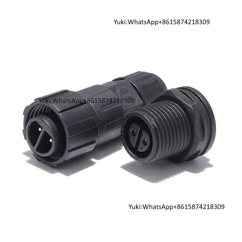 Outdoor Power Plug In - IP68 Wasserdichter LLT M16 2-Pin-Steckverbinder, männlicher