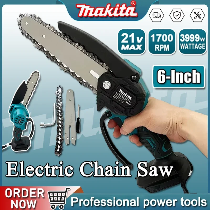 Pole Saw Cordless - Makita 6-Zoll-Kettensäge für Holzfällen, elektrische Säge,