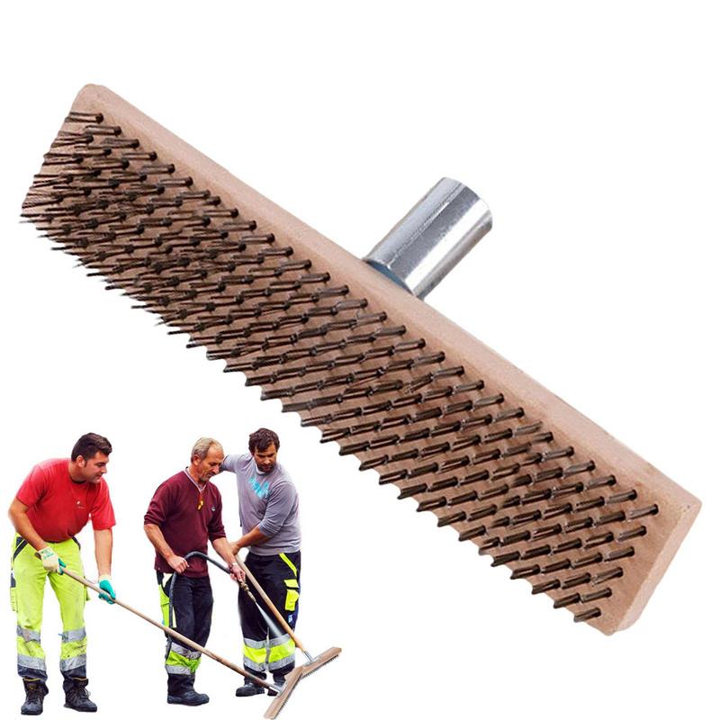 Outdoor Power Broom - Stahl-Scheuerbürste, verbreitert, rostfrei, GrassMoss, Metallbesen, tragbare