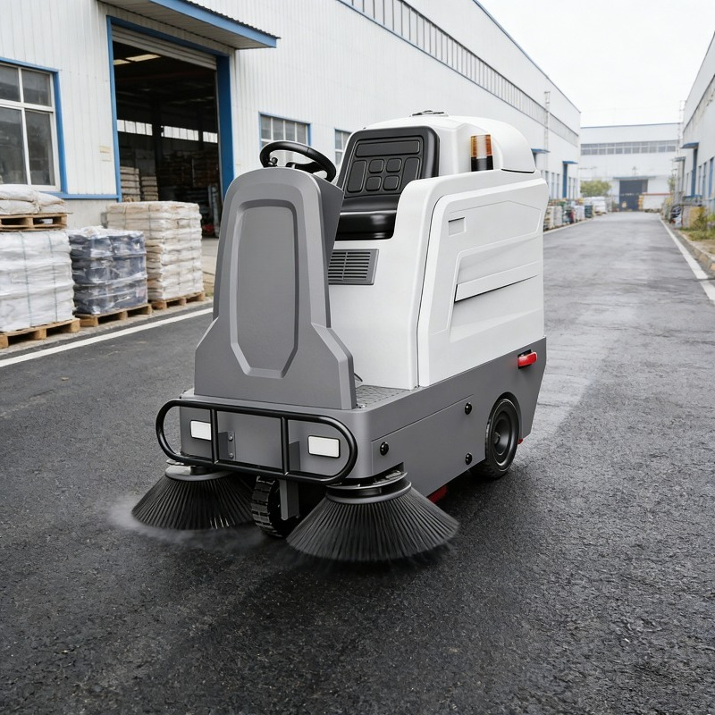Outdoor Power Broom - Elektrische Aufsitz-Straßenkehrmaschine mit 60L Wassertank für
