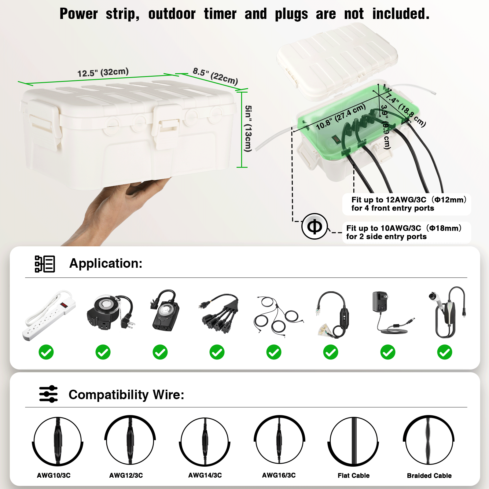 Große wasserdichte Elektrovert – Outdoor Power Plug In Bewertung und Preis